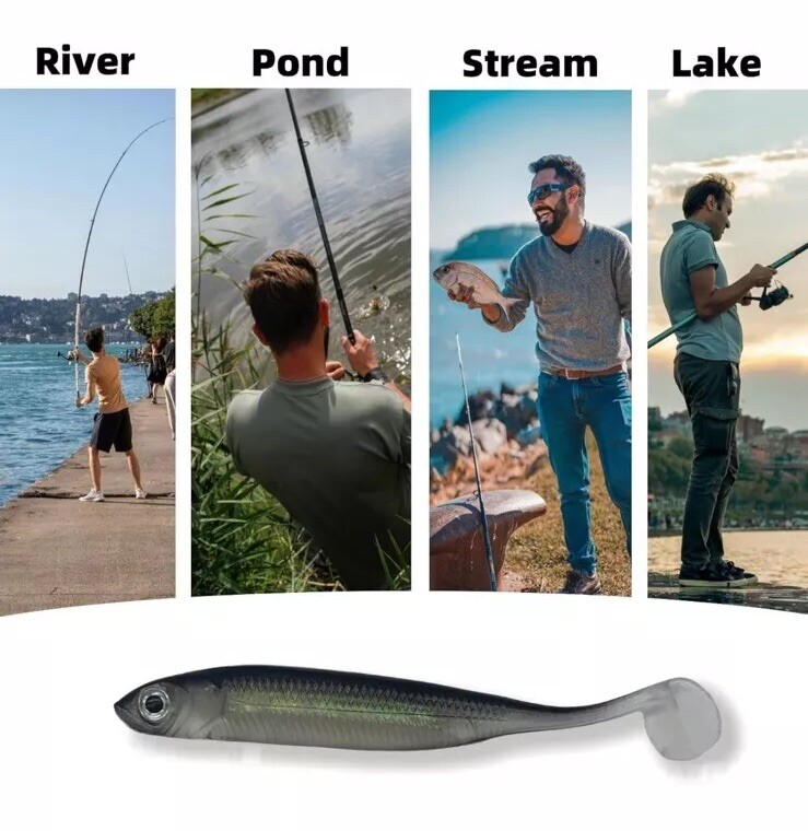 Paddle Tails & Small Soft SwimBaits High Elasticity with Belly Flash Foil 6 Pack - Image 4