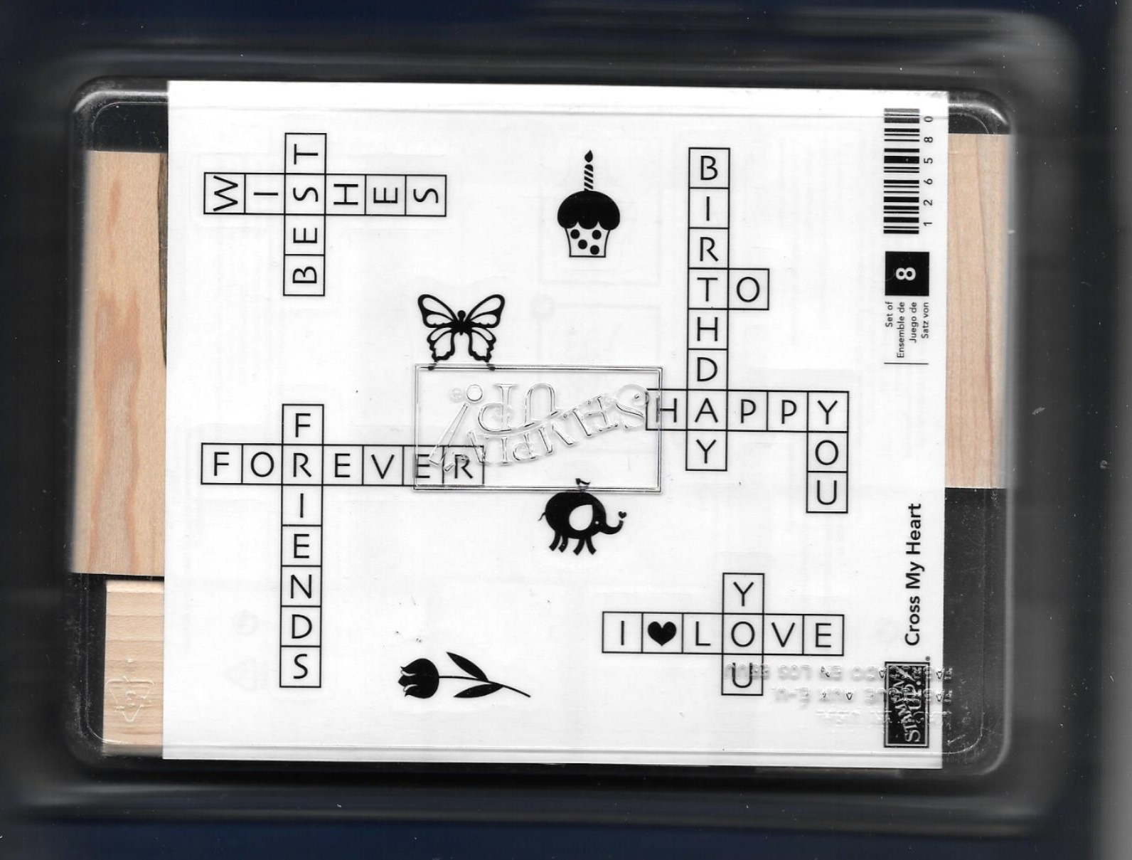 CROSS MY HEART SET Crossword Puzzles Love Stampin' Up! WOOD MOUNT