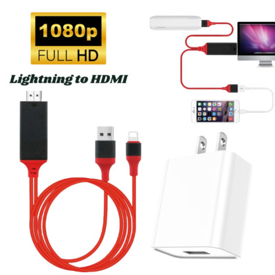 HDMI Mirroring Cable Phone to TV HDTV Screen Adapter 1080P For iPhone 14 13 12