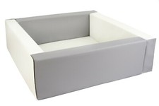 Square Ball Pool (white/grey) 80cm Ball Pit with 300 balls | Soft Play Ball Pool