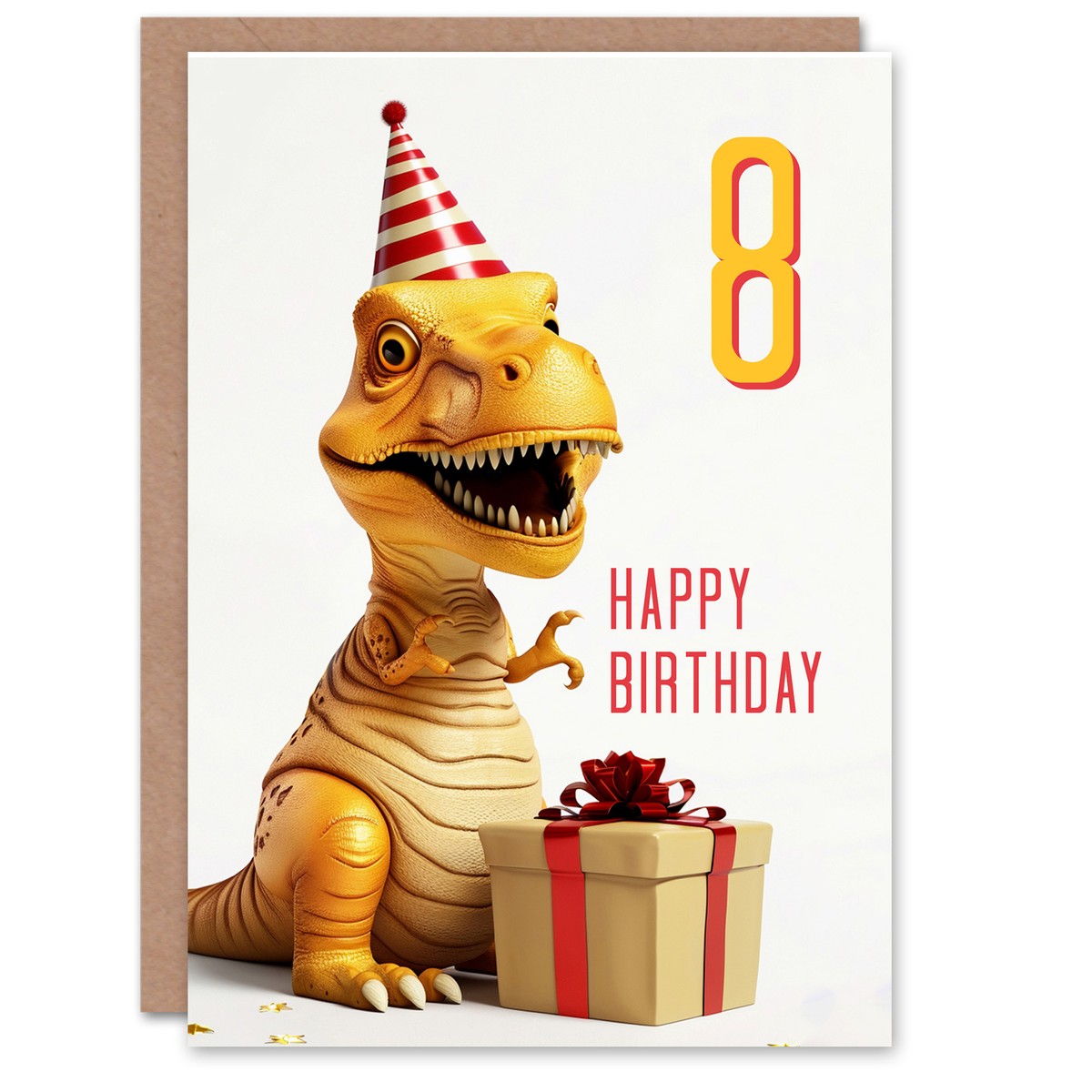Artery8 Geburtstagskarte Für 3-Jährige – Süßer Baby-Dinosaurier, 17,5 X 12,5 Cm, Hochwertiges Papier