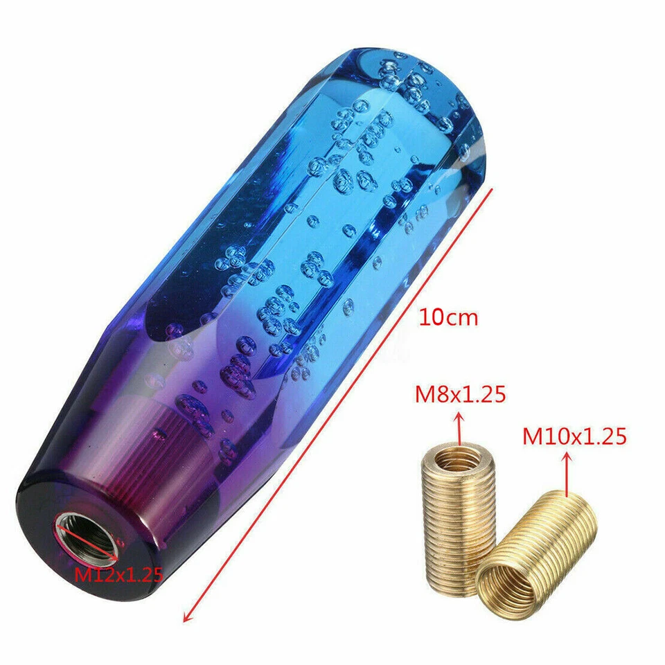 Perilla de cambio de 10 cm estilo burbuja colorido azul púrpura universal Foto 2 de 4