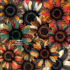 Sublimation Print Colorful Sunflower Full Page Ready to Press Heat Transfer