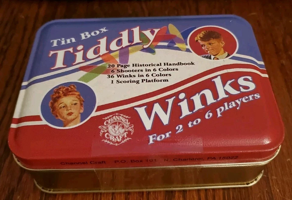 Vintage Tiddly Winks Tin NIB and Disney Marvel Character Puzzle Tin w/ Small... - Image 2 of 4