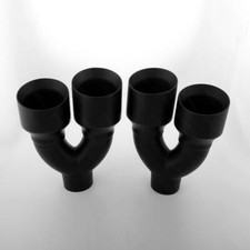Black Quad 4.5 Out Exhaust Tips 3 In Slant Staggered Dual Wall Stainless Steel