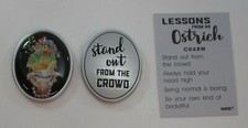 6JD stand out from the crowd LESSONS FROM AN OSTRICH pocket token charm Ganz