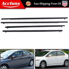 4pcs Weather Strip Window Moulding Trim Seal Belt For Honda Civic 2006-2010 2011