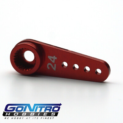 NEW GoNitroHobbies 24T Small Alum One Way Servo Arm Red Hitec FREE US SHIP