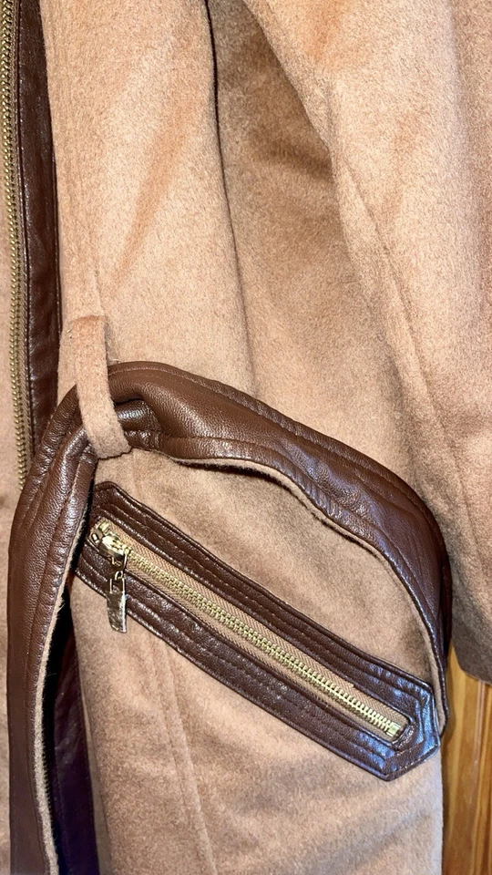 Abrigo para mujer Via Spiga mezcla de lana talla 3X negro imitación piel con cremallera Foto 2 de 4