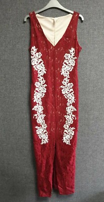 Bodyflirt Lace Overlay Burgundy/White UK 14 EU 40 LN102 JJ 02