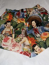 Vintage Las Señoritas Bright & Antique Buffalo Women’s Shorts Size S USA Made