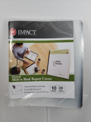GBC Slide 'n Bind Frosted Report Covers, Clear, 10 Covers per Pack (W67504)