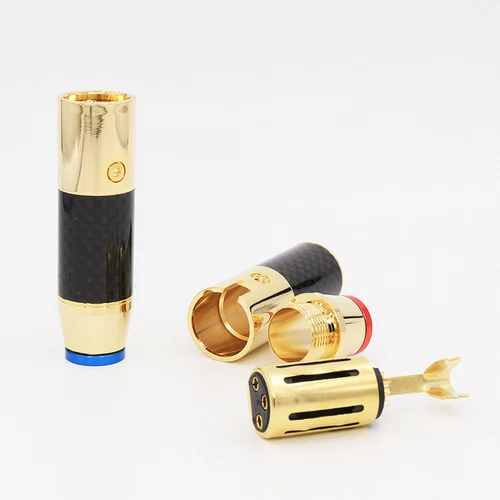 Pair Audiophile HiFi Gold Pating 3Pin XLR Plug Balanced Male or Female Connector - Picture 5 of 5