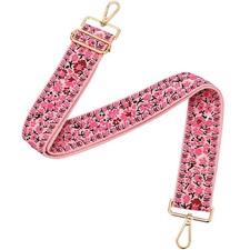Flower Purse Strap Embroidery Crossbody Wide Shoulder Strap Adjustable for Ha...