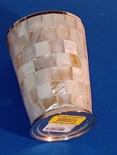 Mother of pearl tumbler Brush Holder 4- 1/2" Tall Container Decorative Cup Capiz