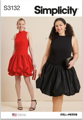 SS3132AA Misses' Sleeveless Bubble Dress Sewing Pattern Packet, Design Code S313