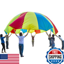 Sonyabecca Parachute Play Parachute 24ft with 16 Handles for Kids Cooperation Gr