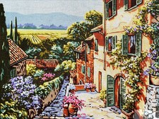 Needlepoint tapestry painted canvas 14.856 18"x24" GobelinL