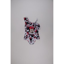 Disney PatPat Minnie Mouse Swimsuit White Leopard Bow 6-7Y NWT