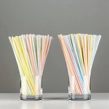 50-1000Pcs Multicolor Straws Flexible Plastic Bendy Colorful Drinking Straw.