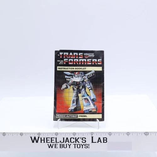 Prowl Action Figure Instruction Manual Booklet 1984 G1 Transformers