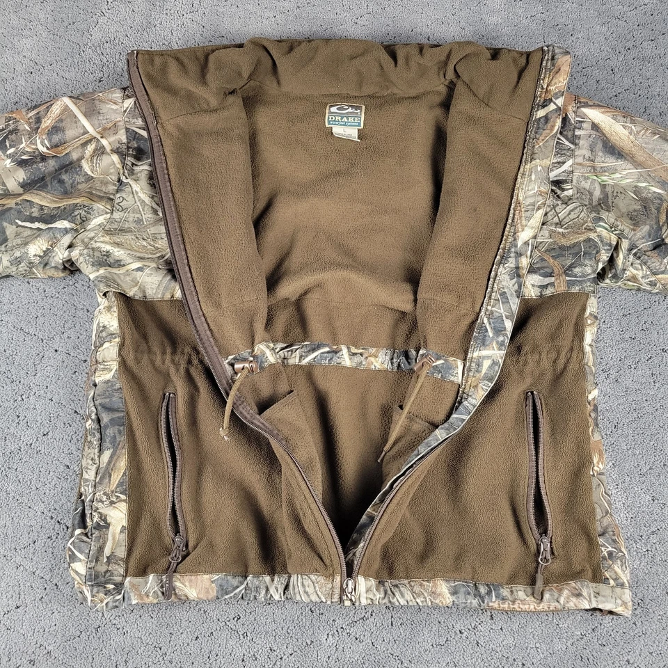 Куртка мужская Drake Waterfowl большая камуфляжная Realtree Max 5 флисовая с подкладкой для охоты - Изображение 4 из 4