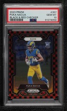 2023 Panini Prizm Rookies Black & Red Checker Puka Nacua #357 PSA 10 GEM MT 1q7