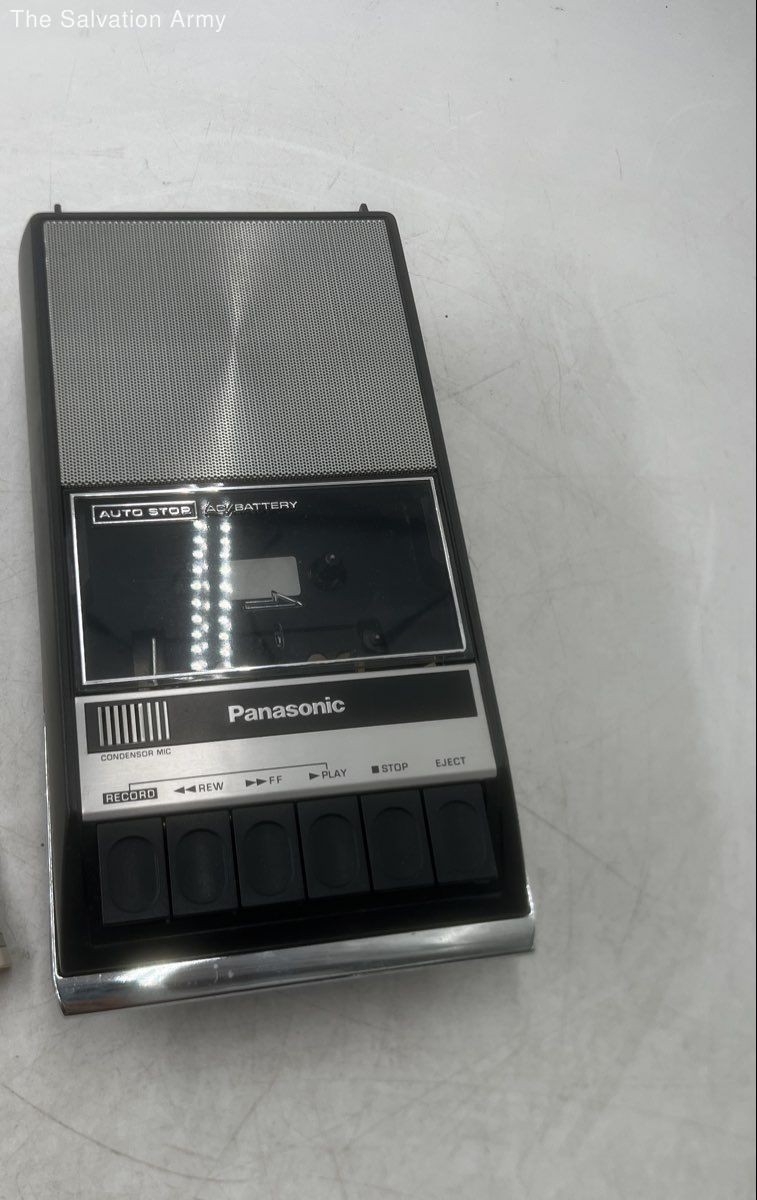 Vintage Panasonic RQ-309AS Silver Black Auto-Stop Cassette Tape Recorder