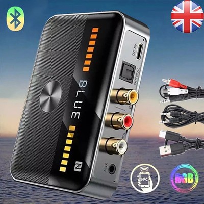 Bluetooth 5.3 NFC Transmitter Empfänger Wireless Audio HiFi Musik Adapter AUX RCA