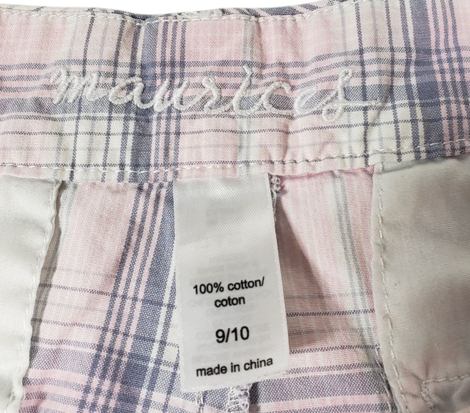 Pantalones Cortos Maurices Mujer Todo Algodón Rosa Gris Cuadros Bolsillos Talla 9/10 Foto 3 de 4