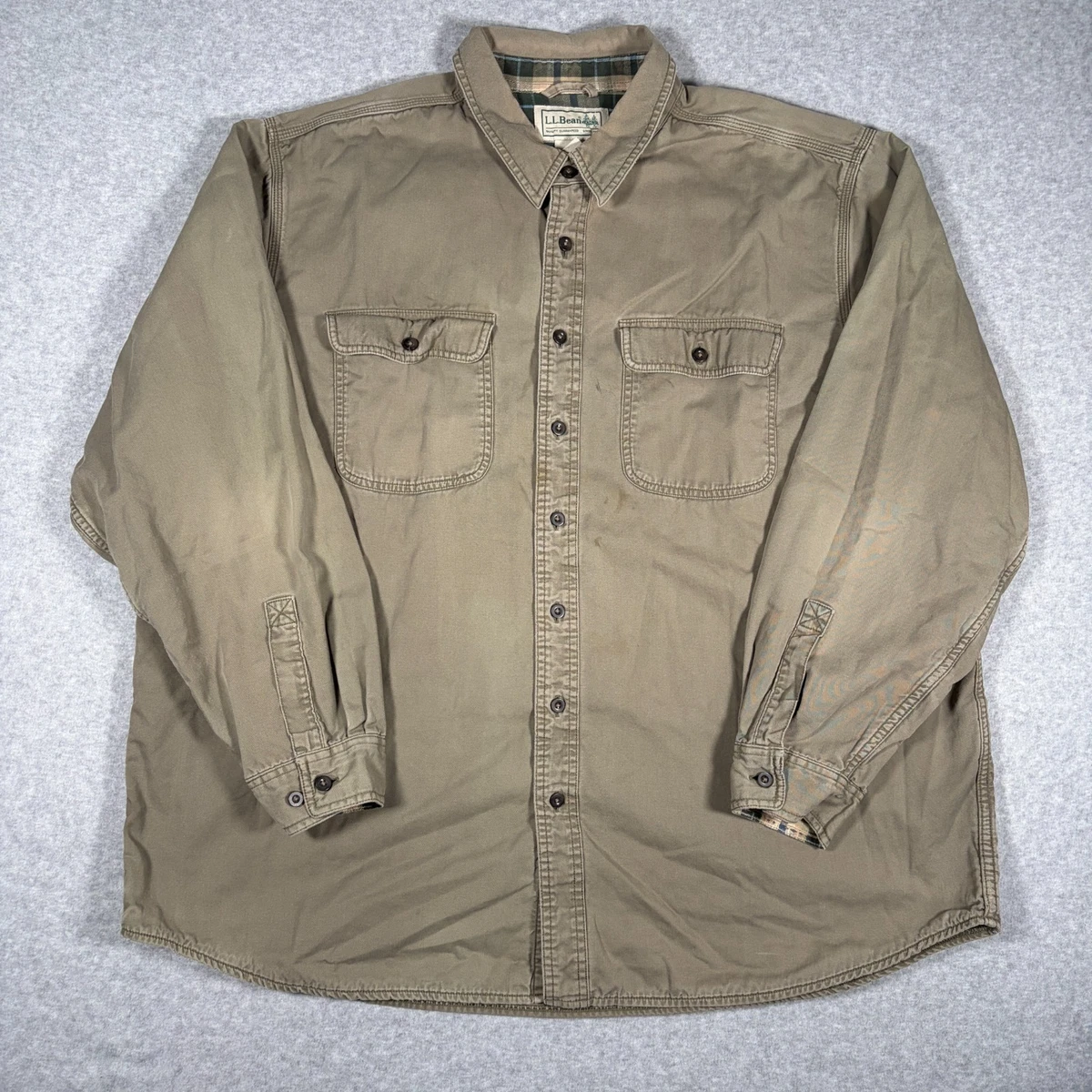 L.L. Bean Cotton Long Sleeve Casual Button-Down Shirts for Men for