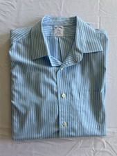 Brooks Brothers Shirt Men Large Long Sleeve Regent Fit 1818 Blue Button Down