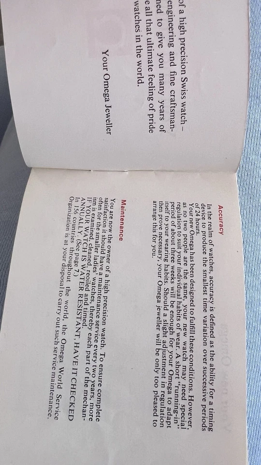 Rare Omega  User Manual For Watches With Date, Day Date, F300Hz  And Many More - Image 3 of 4
