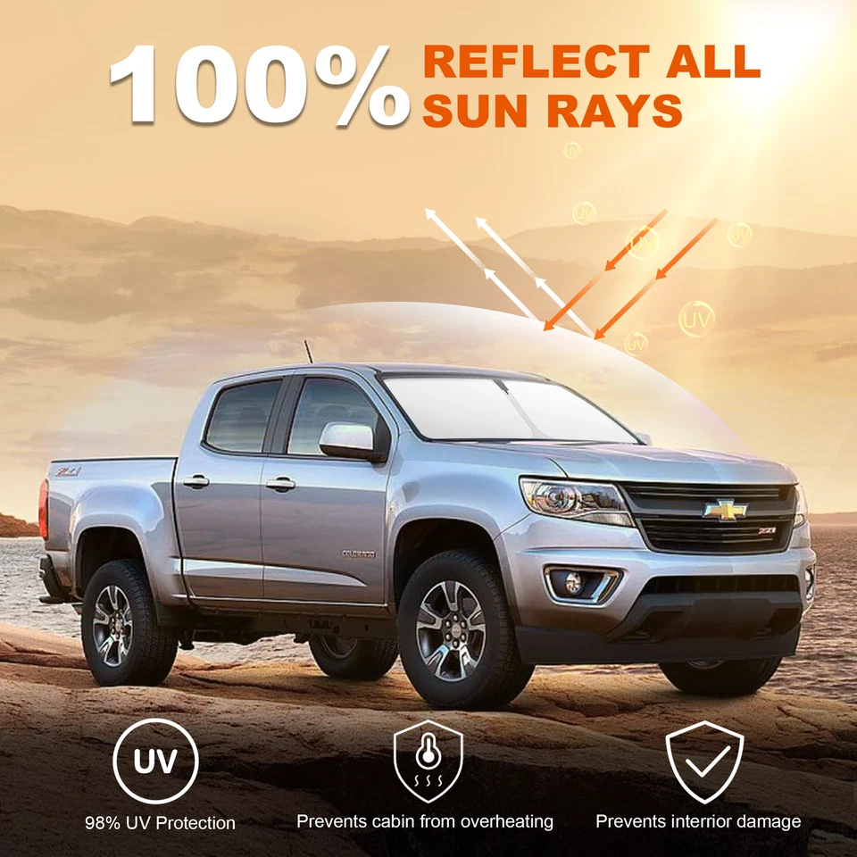 Солнцезащитный козырек на лобовое стекло переднее окно УФ-блок для Chevy Colorado 2015-2022 годов выпуска - Изображение 4 из 4
