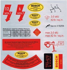 .VW BEETLE STICKER SET SERVICE 6V/12V