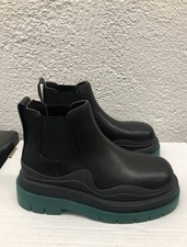 Bottega Veneta Tire Boot EU36 US 6 BB59 Black Leather Green Sole