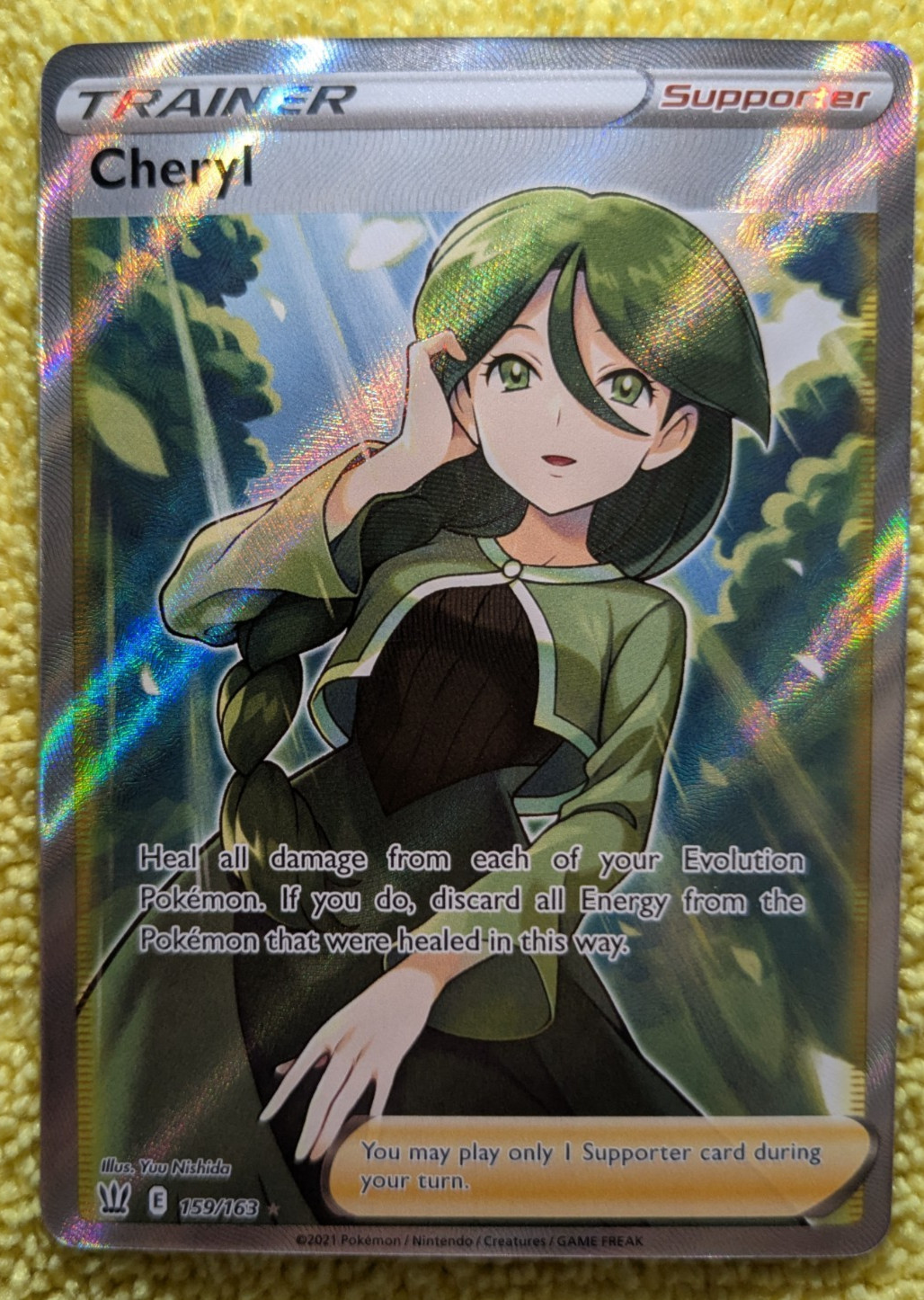 Cheryl (Full Art) 159/163 NM Excellent Condition SWSH05 Battle Styles Holo Rare