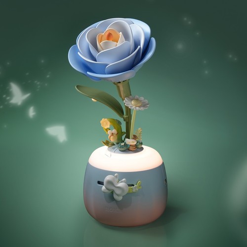 ROKR Camellia Lamp DIY 3D Flower Night Light Christmas Gift for Women Girl Wife - Picture 3 of 20