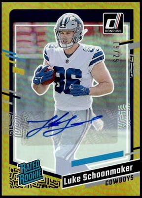2023 Donruss #325 Luke Schoonmaker Rated Rookie Autographs Gold #/25 E1