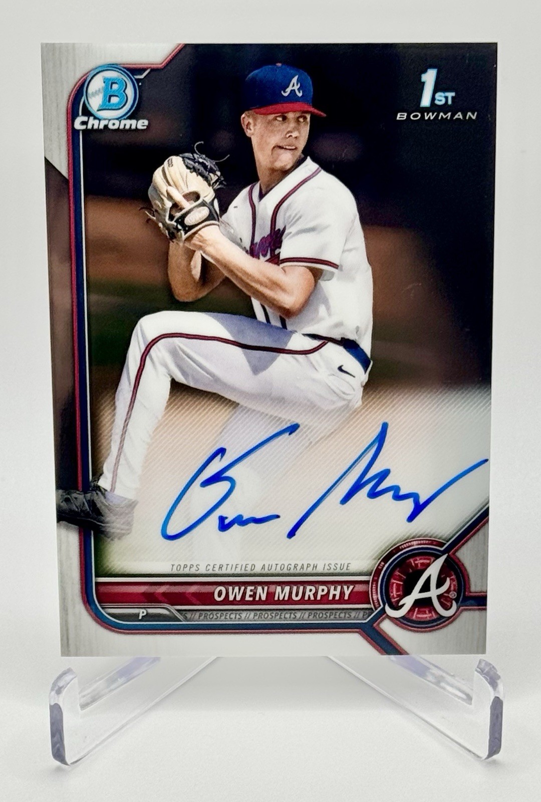 Owen Murphy 2022 Bowman Draft Chrome 1st Auto RC #CDA-OM - Atlanta Braves Rookie