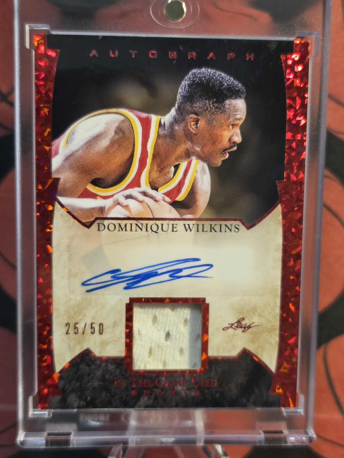 DOMINIQUE WILKINS 2022 Leaf In the Game Used PATCH AUTO CARD /50 HOFer