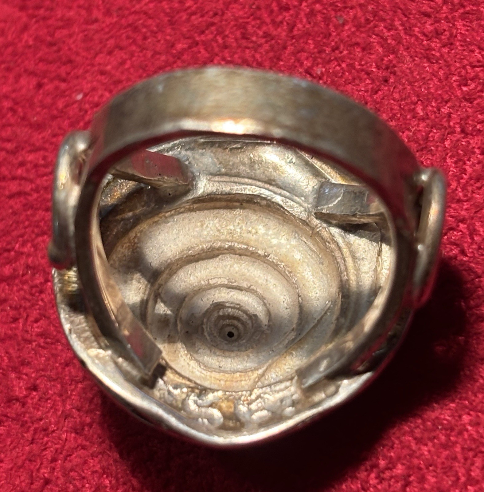 Brutalist Style Silver Shell Design Ring Size 8.5… - image 4