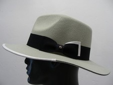 Gray Felt One Size Flat Brim Fedora Style Hat