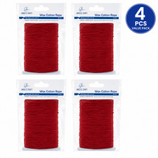  Pack of 4 Red Waxed Cotton Cord 1mm x 30m Jewelry Making Cord
