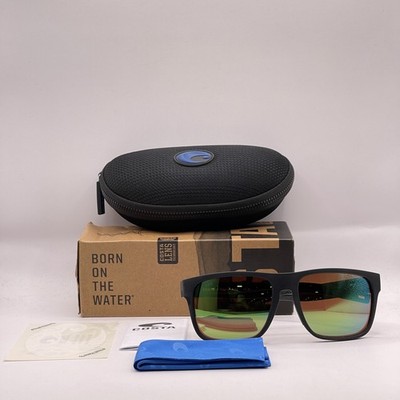 Costa Del Mar Mens Spearo XL Square 580G Polarized Mirror Sunglasses Black/Green