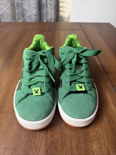 Adidas Campus 00s X Minecraft Shoes JS3778 Kids Unisex Size 4 No Box Used