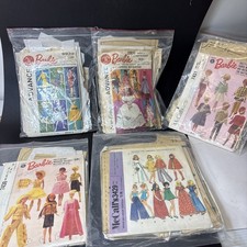 Vintage Lot Of 5 Doll Clothing Patterns Simplicity Mccall  s Barbie Cut 1960  s