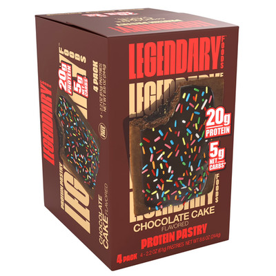 Legendary Foods Protein Pastry  Chocolate Cake 4 Pack  Protein Snack  Gluten @RG