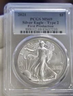 2021 US Silver Eagle $1 PCGS MS69 Type 2 First Production