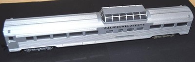 HO Scale Model Trains California Zephyr Corrugated Dome Car by Con-Cor